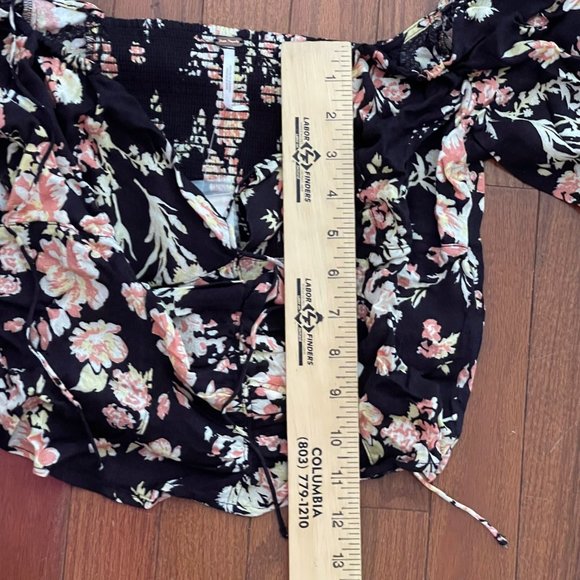 New Free People Hilary Printed Top Black Combo Size Medium - Picture 15 of 15